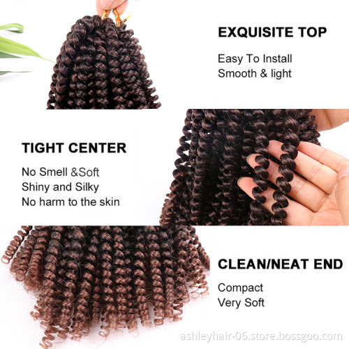 Julianna Kanekalon spring twist 8 12 inches wholesale spring braids ombre curly pre twisted colored fluffed spring twist hair